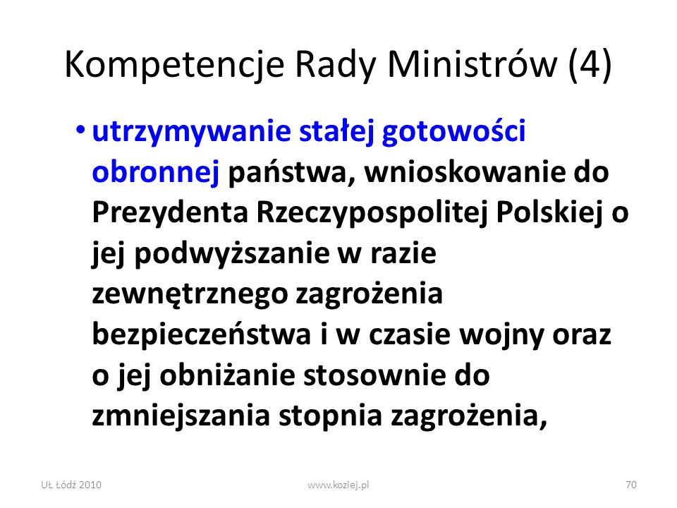 Kompetencje Rady Ministrów (4)
