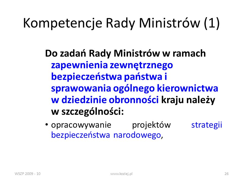 Kompetencje Rady Ministrów (1)