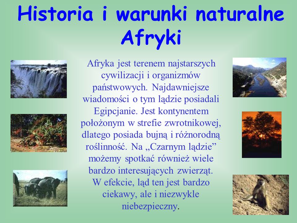 Historia i warunki naturalne Afryki
