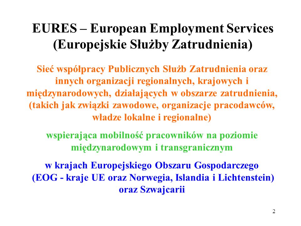 EURES – European Employment Services (Europejskie Służby Zatrudnienia)