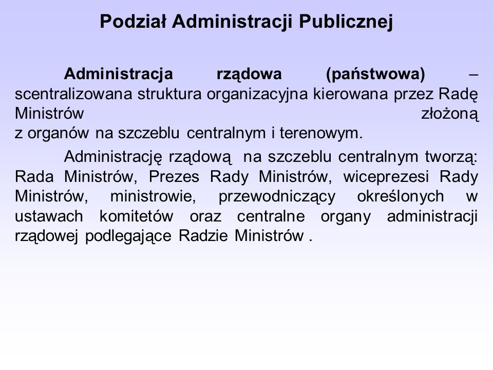 Podział Administracji Publicznej