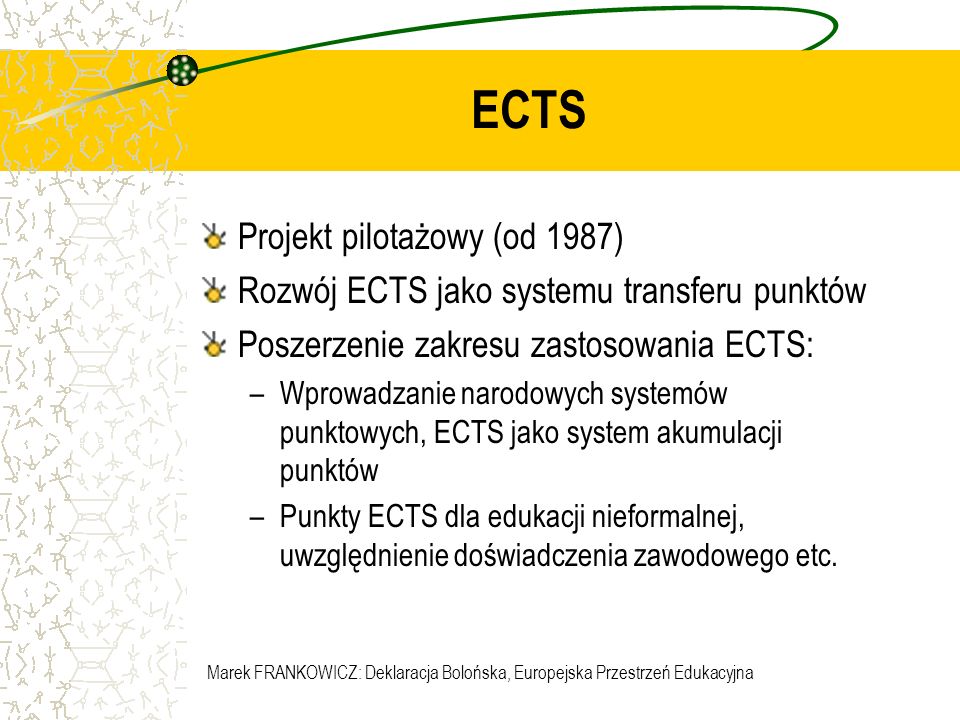 ECTS Projekt pilotażowy (od 1987)