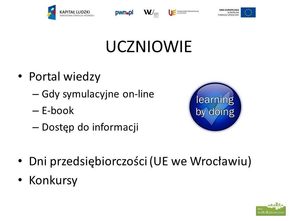 UCZNIOWIE Portal wiedzy Dni przedsiębiorczości (UE we Wrocławiu)