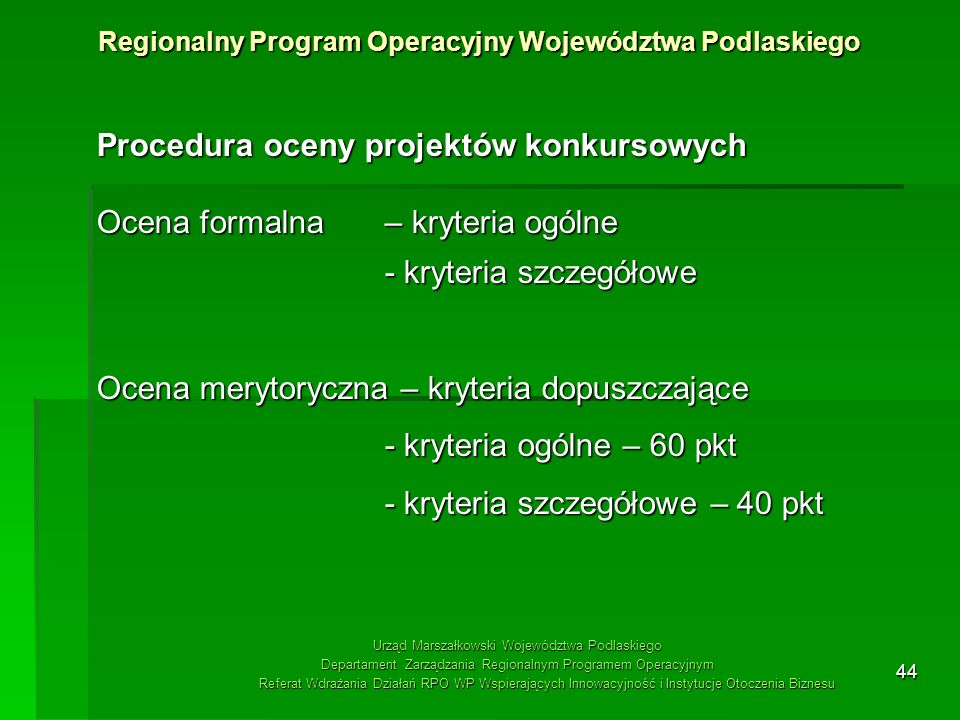 Regionalny Program Operacyjny Województwa Podlaskiego