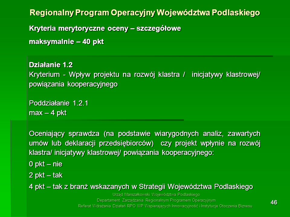 Regionalny Program Operacyjny Województwa Podlaskiego