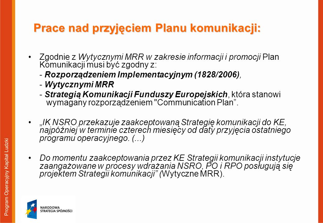 Prace nad przyjęciem Planu komunikacji: