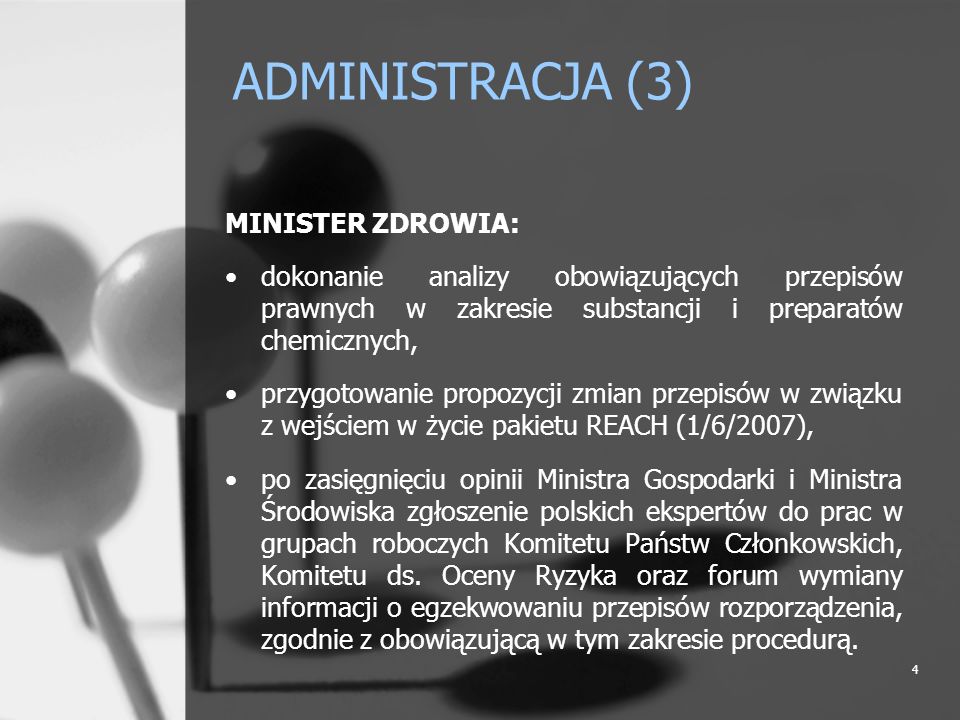 ADMINISTRACJA (3) MINISTER ZDROWIA: