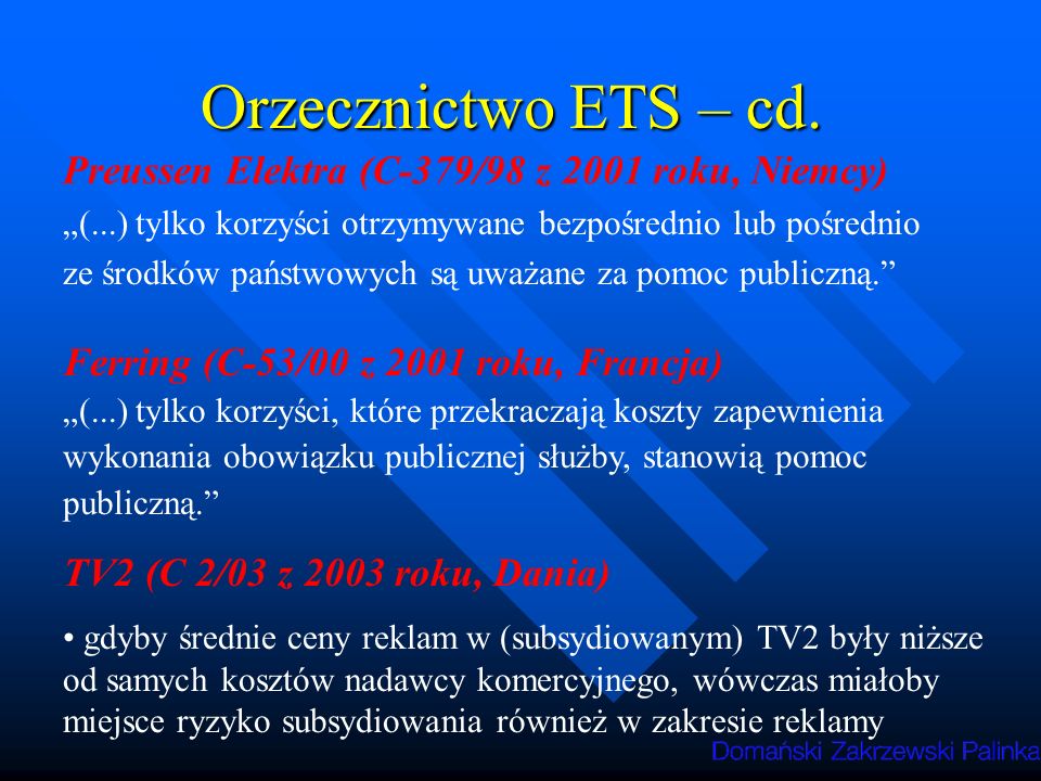Orzecznictwo ETS – cd. Preussen Elektra (C-379/98 z 2001 roku, Niemcy)