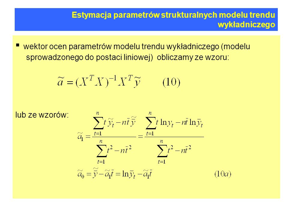 Estymacja parametrów strukturalnych modelu trendu wykładniczego