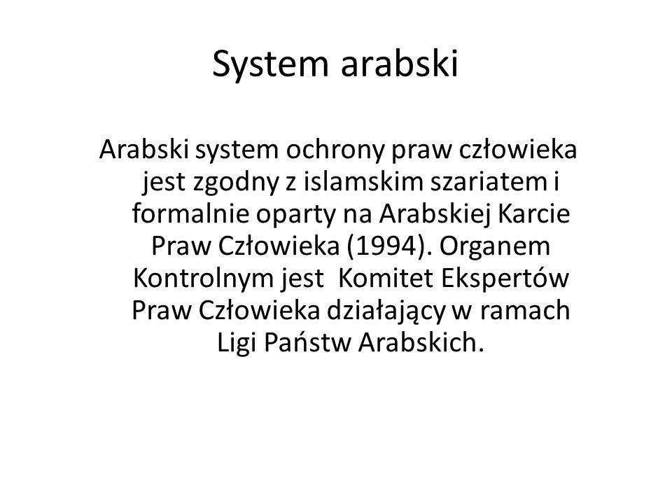 System arabski