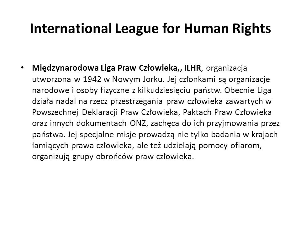 International League for Human Rights