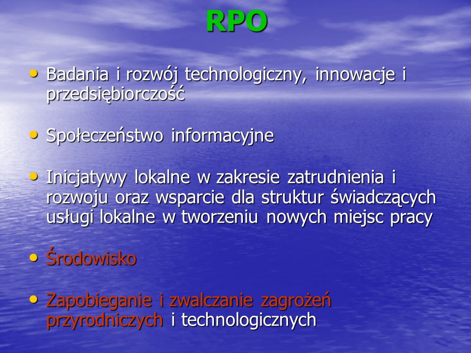 RPO Badania i rozwój technologiczny, innowacje i przedsiębiorczość