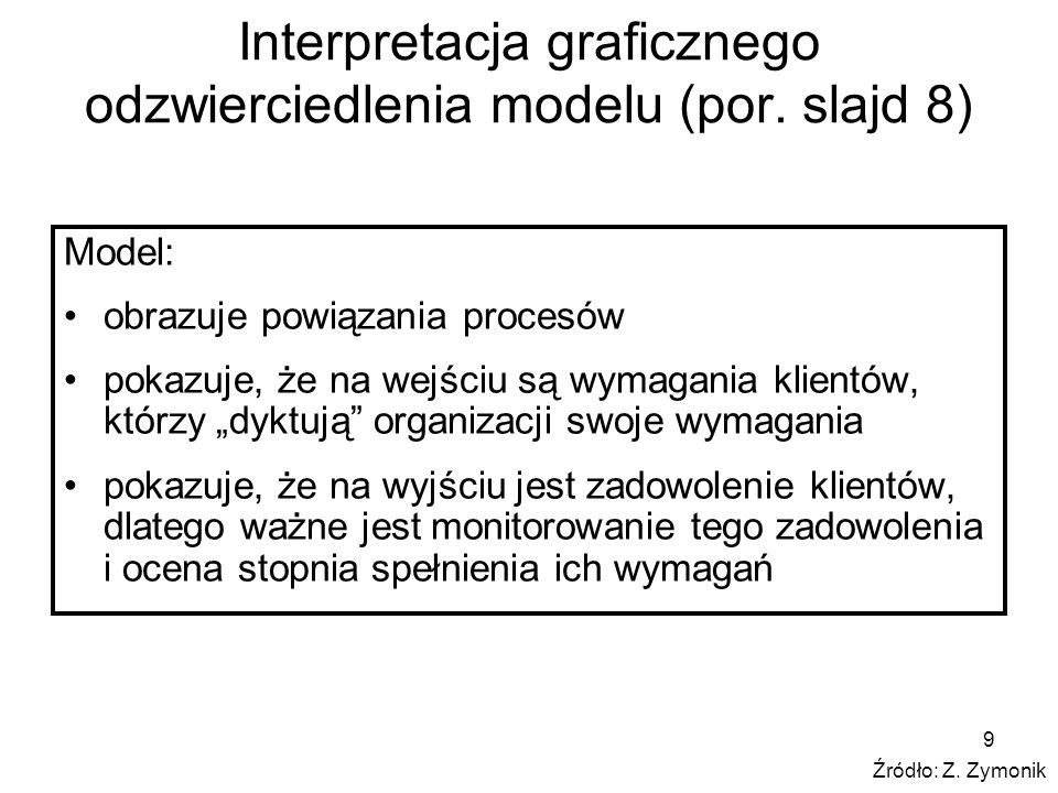 Interpretacja graficznego odzwierciedlenia modelu (por. slajd 8)