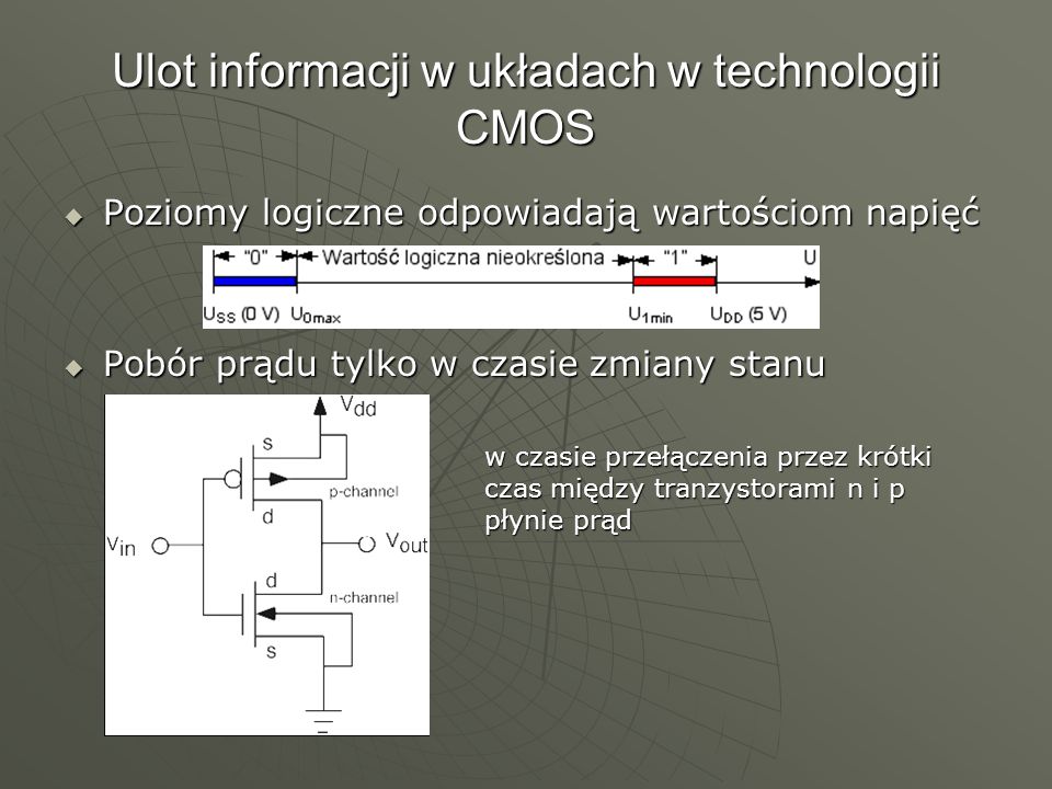 Ulot informacji w układach w technologii CMOS
