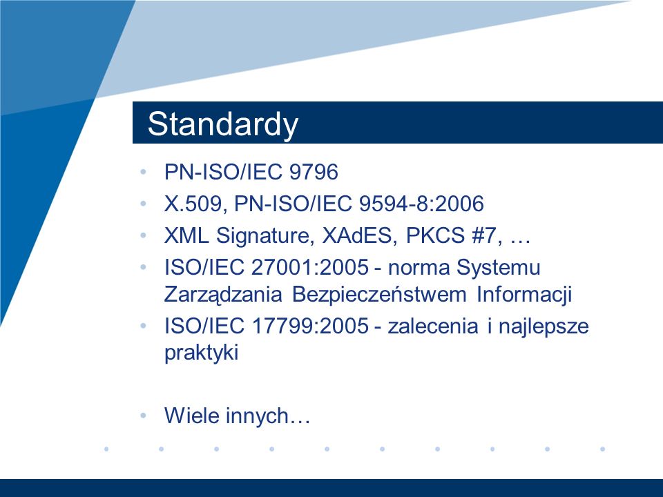 Standardy PN-ISO/IEC 9796 X.509, PN-ISO/IEC :2006