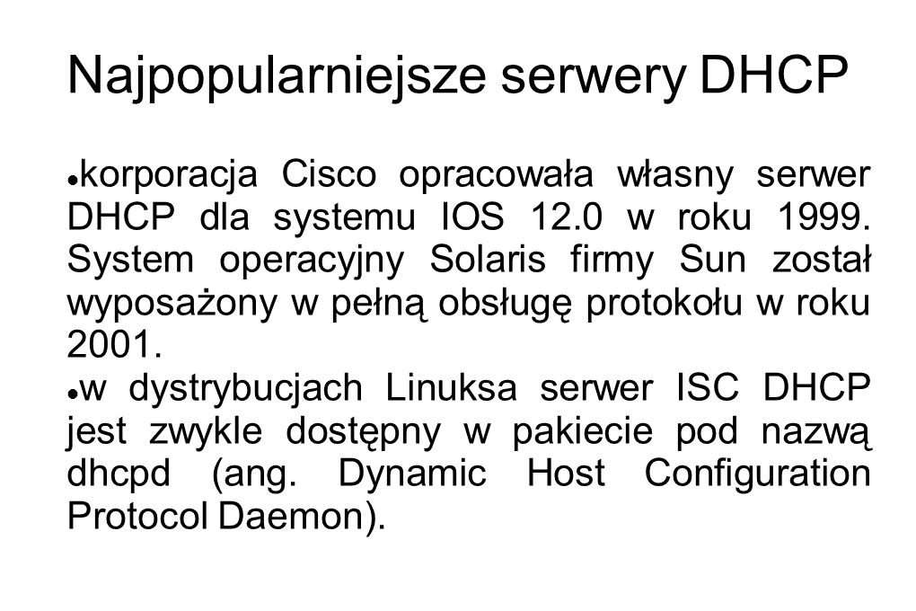 Najpopularniejsze serwery DHCP