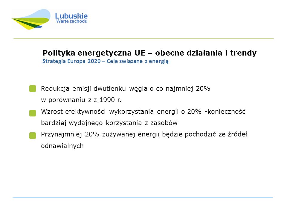 Polityka energetyczna UE – obecne działania i trendy