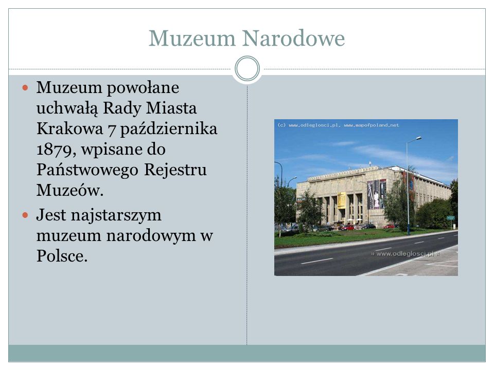 Muzeum Narodowe Muzeum powołane uchwałą Rady Miasta Krakowa 7 października 1879, wpisane do Państwowego Rejestru Muzeów.