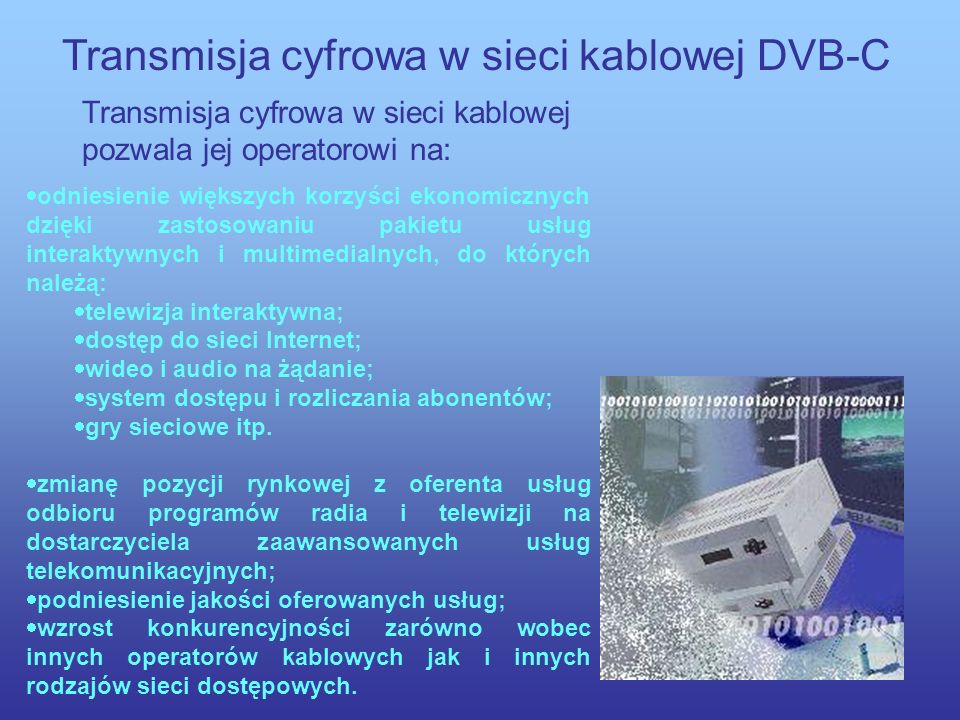 Transmisja cyfrowa w sieci kablowej DVB-C