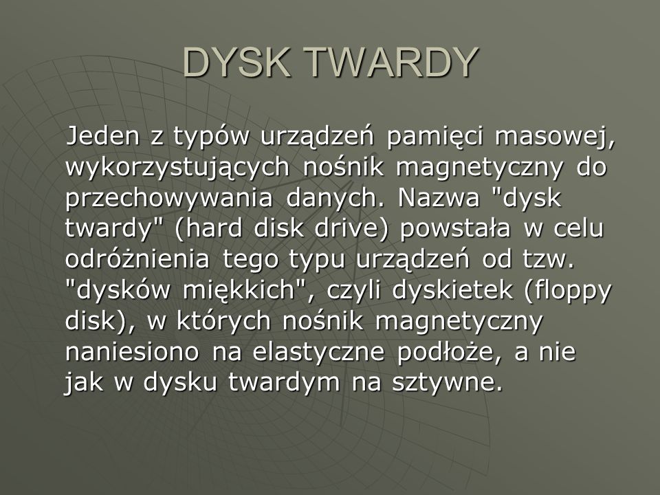 DYSK TWARDY
