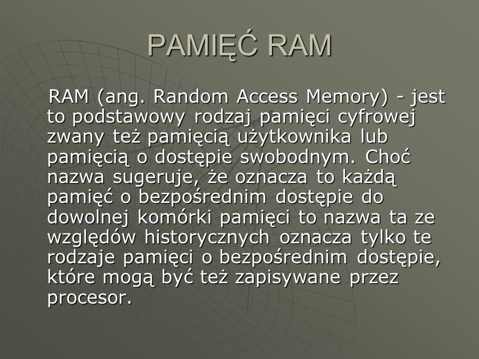 PAMIĘĆ RAM