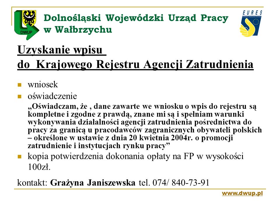 Dolnośląski Wojewódzki Urząd Pracy w Wałbrzychu
