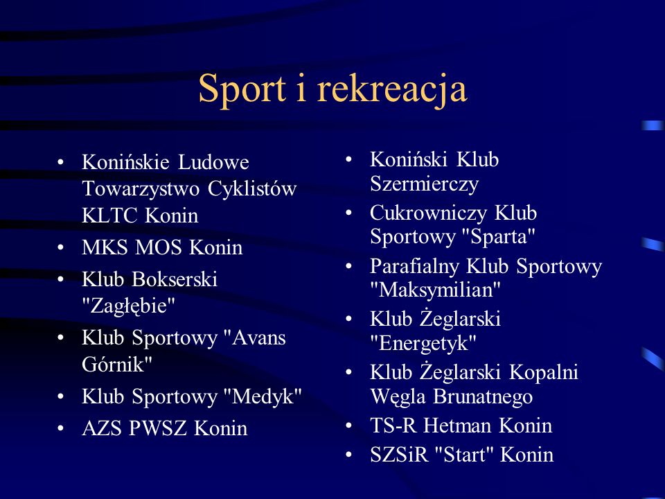 Sport i rekreacja Konińskie Ludowe Towarzystwo Cyklistów KLTC Konin