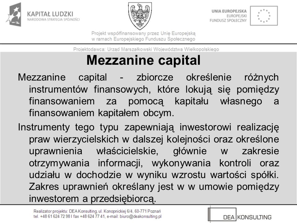 Mezzanine capital