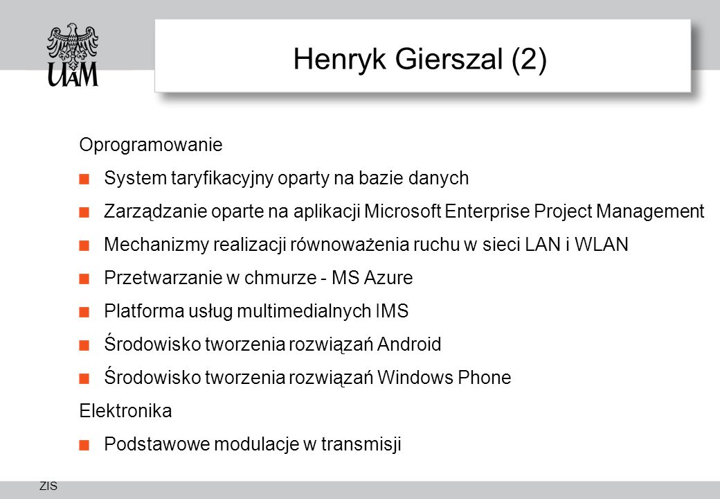 Henryk Gierszal (2) Oprogramowanie