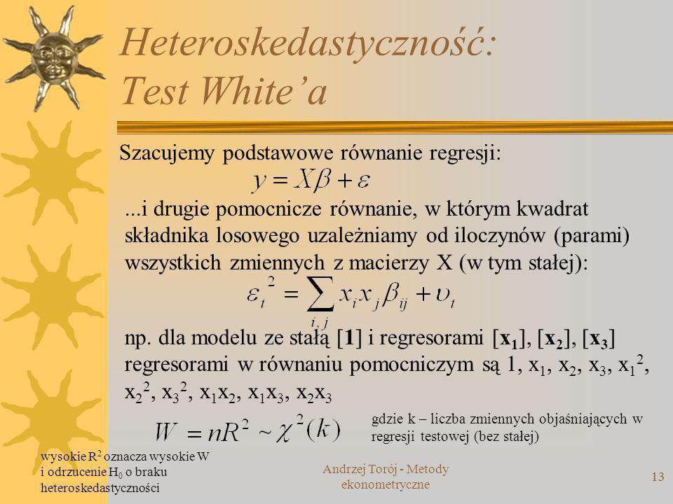 Heteroskedastyczność: Test White’a