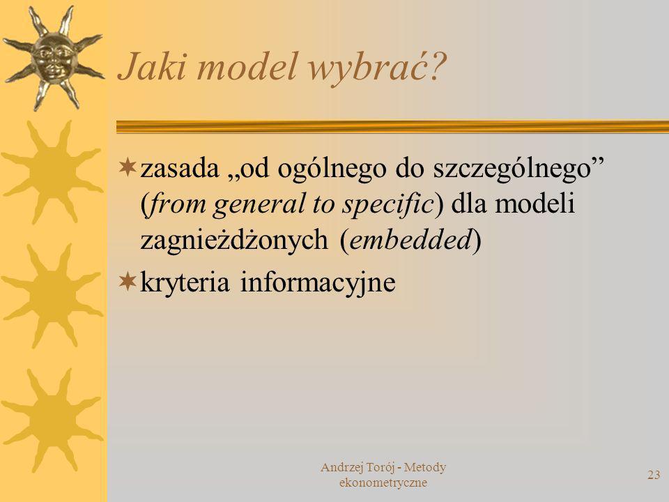 Andrzej Torój - Metody ekonometryczne