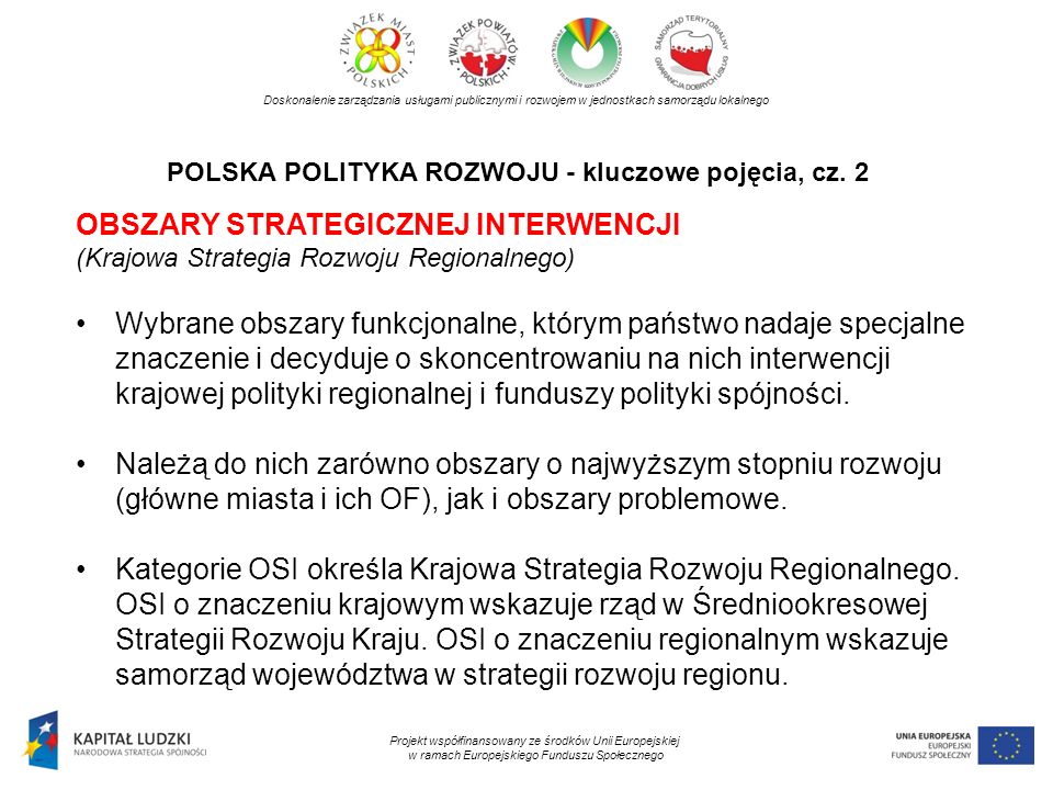 POLSKA POLITYKA ROZWOJU - kluczowe pojęcia, cz. 2