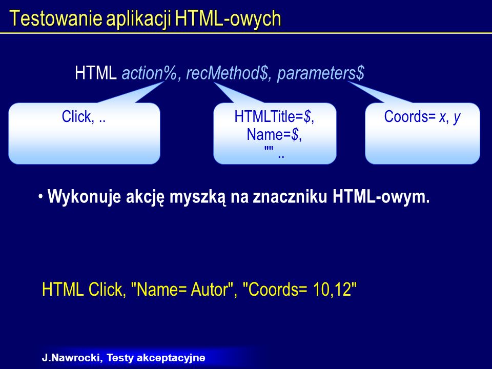 Testowanie aplikacji HTML-owych