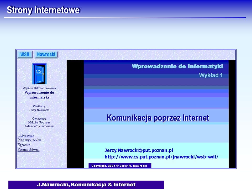 J.Nawrocki, Komunikacja & Internet
