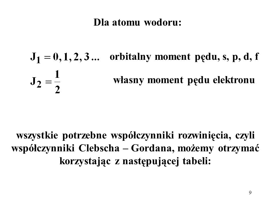 orbitalny moment pędu, s, p, d, f własny moment pędu elektronu