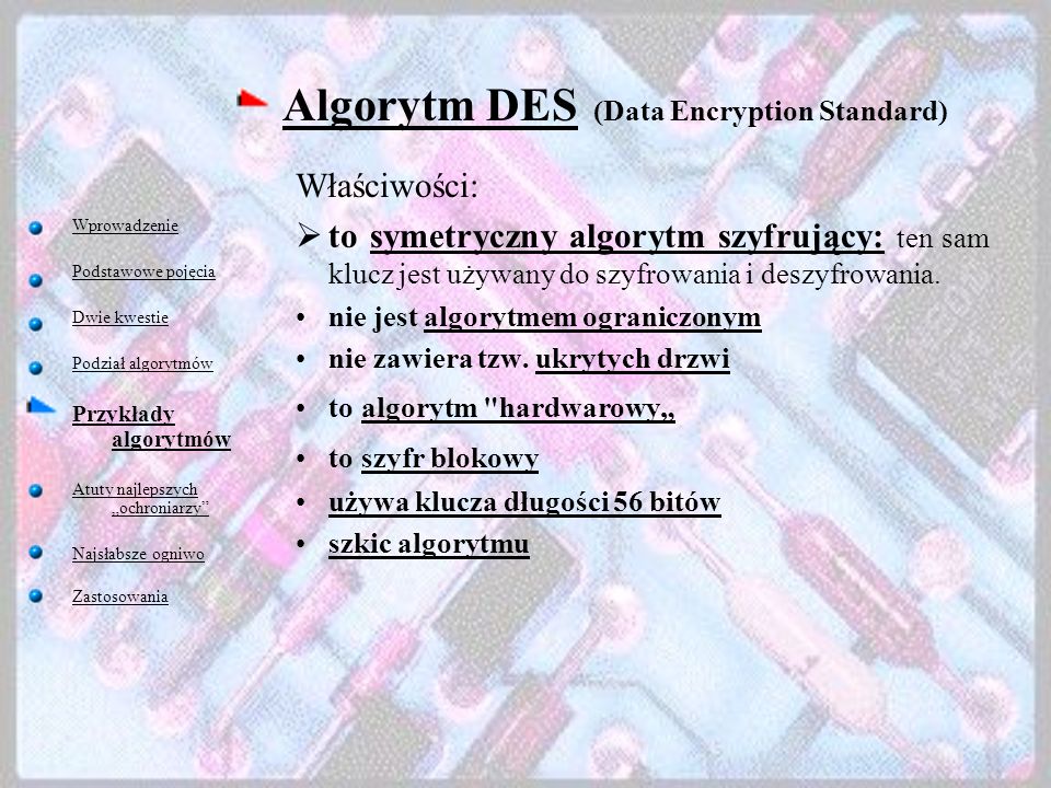 Algorytm DES (Data Encryption Standard)