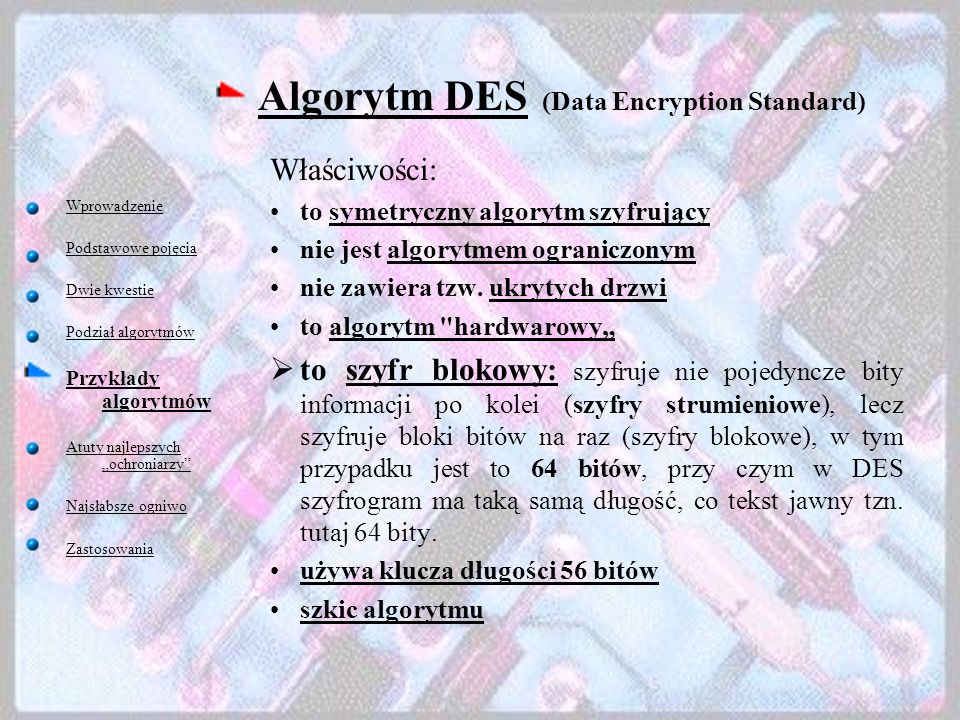 Algorytm DES (Data Encryption Standard)