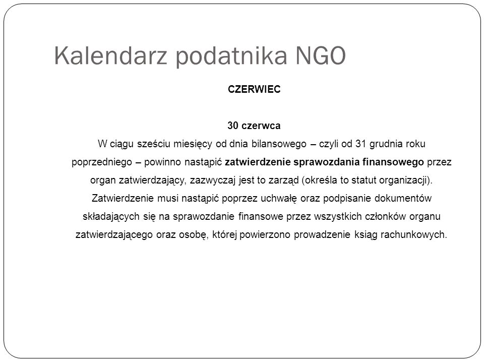 Kalendarz podatnika NGO