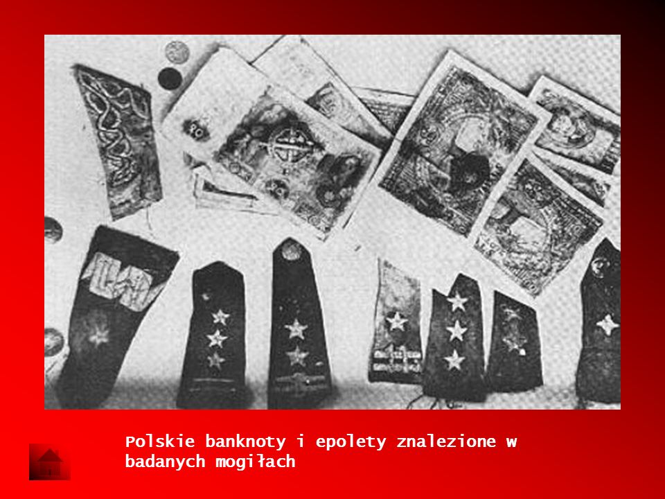 Polskie banknoty i epolety znalezione w badanych mogiłach