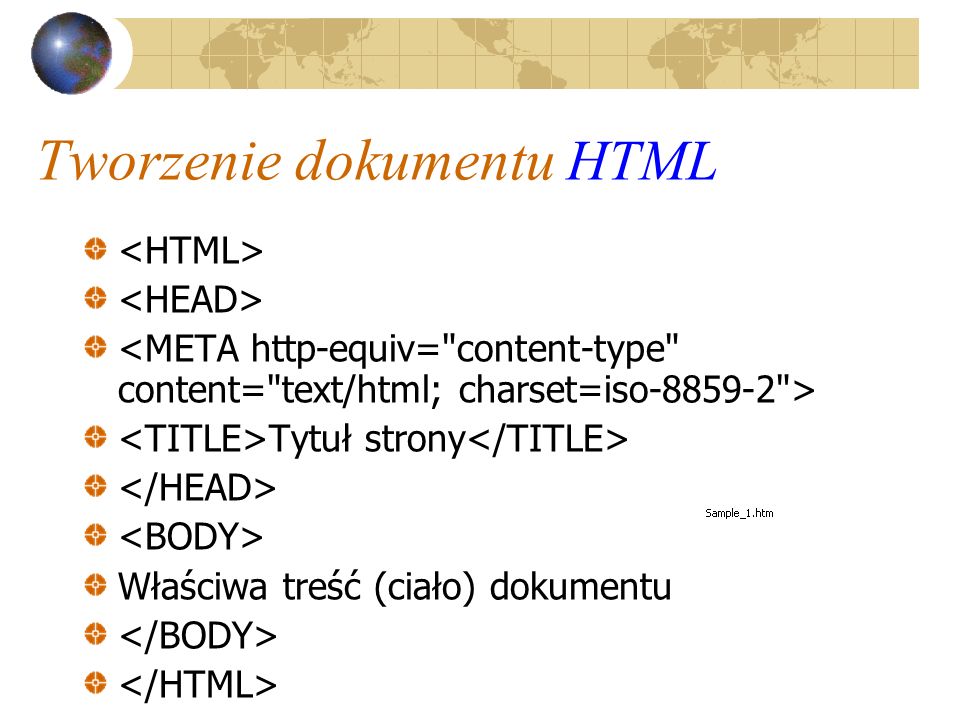 Tworzenie dokumentu HTML