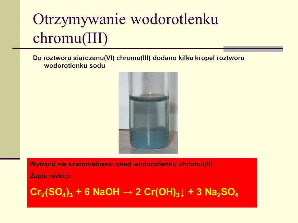 Otrzymywanie wodorotlenku chromu(III)