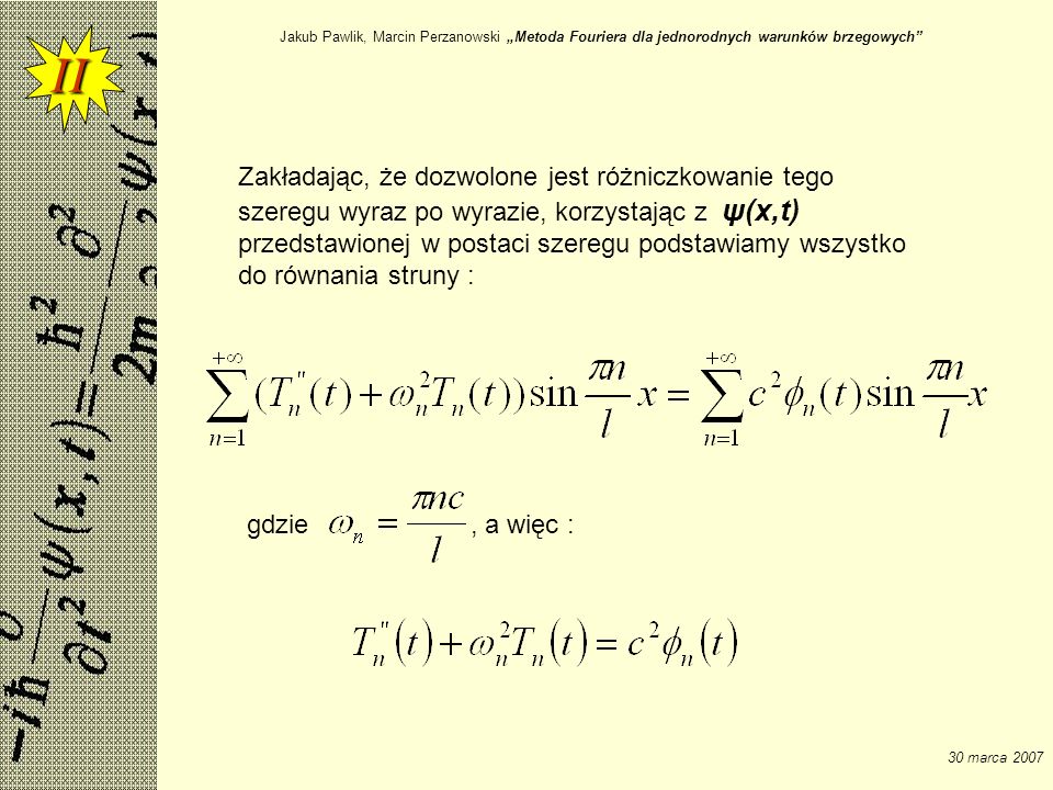 Jakub Pawlik, Marcin Perzanowski „Metoda Fouriera dla jednorodnych warunków brzegowych
