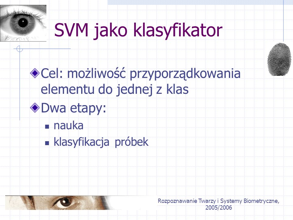Rozpoznawanie Twarzy i Systemy Biometryczne, 2005/2006