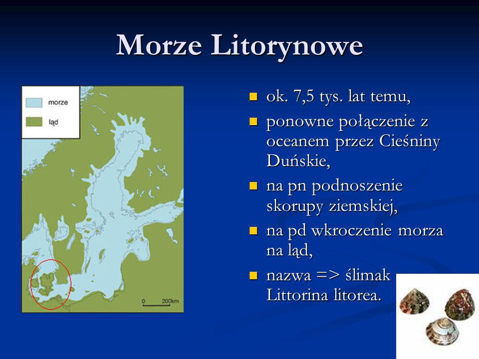 Morze Litorynowe ok. 7,5 tys. lat temu,