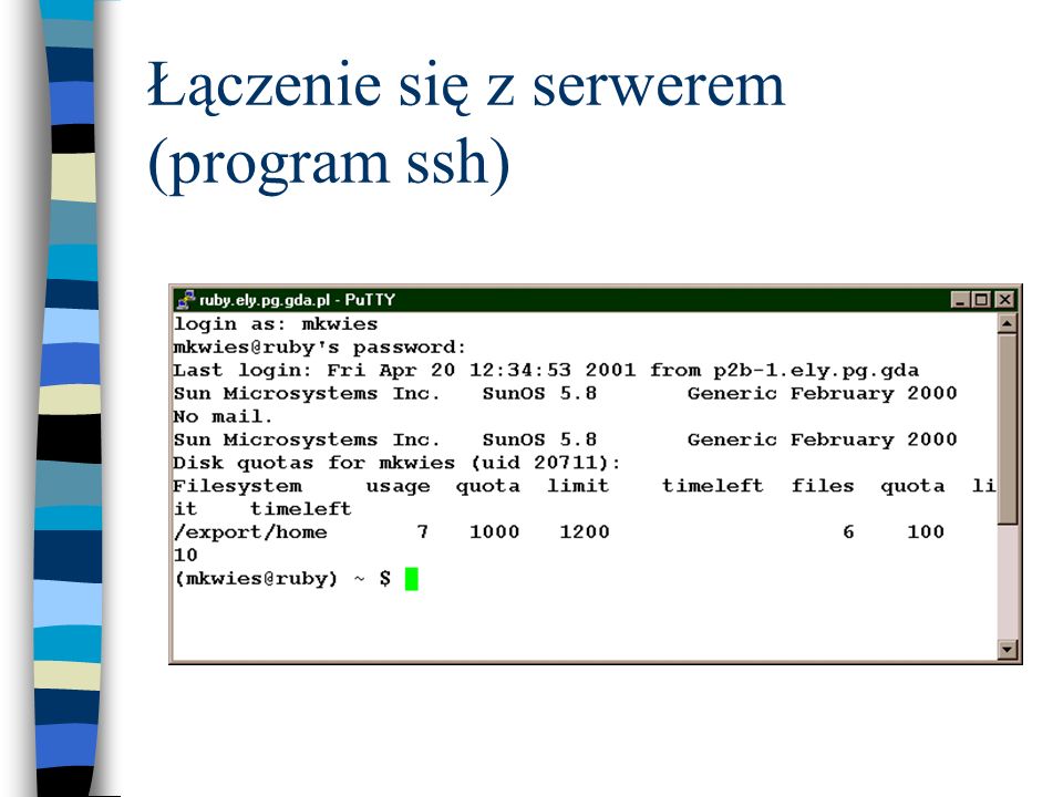 Łączenie się z serwerem (program ssh)