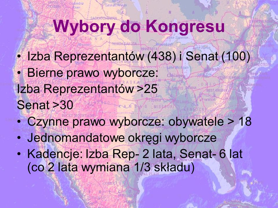 Wybory do Kongresu Izba Reprezentantów (438) i Senat (100)
