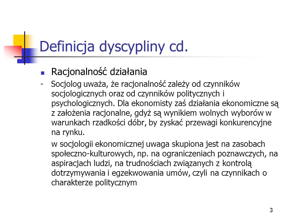 Definicja dyscypliny cd.