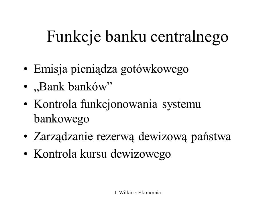 Funkcje banku centralnego