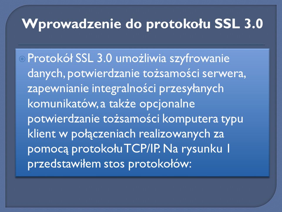 Wprowadzenie do protokołu SSL 3.0