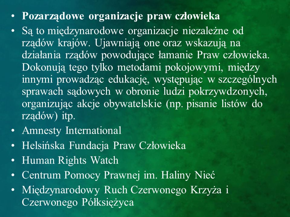 Pozarządowe organizacje praw człowieka